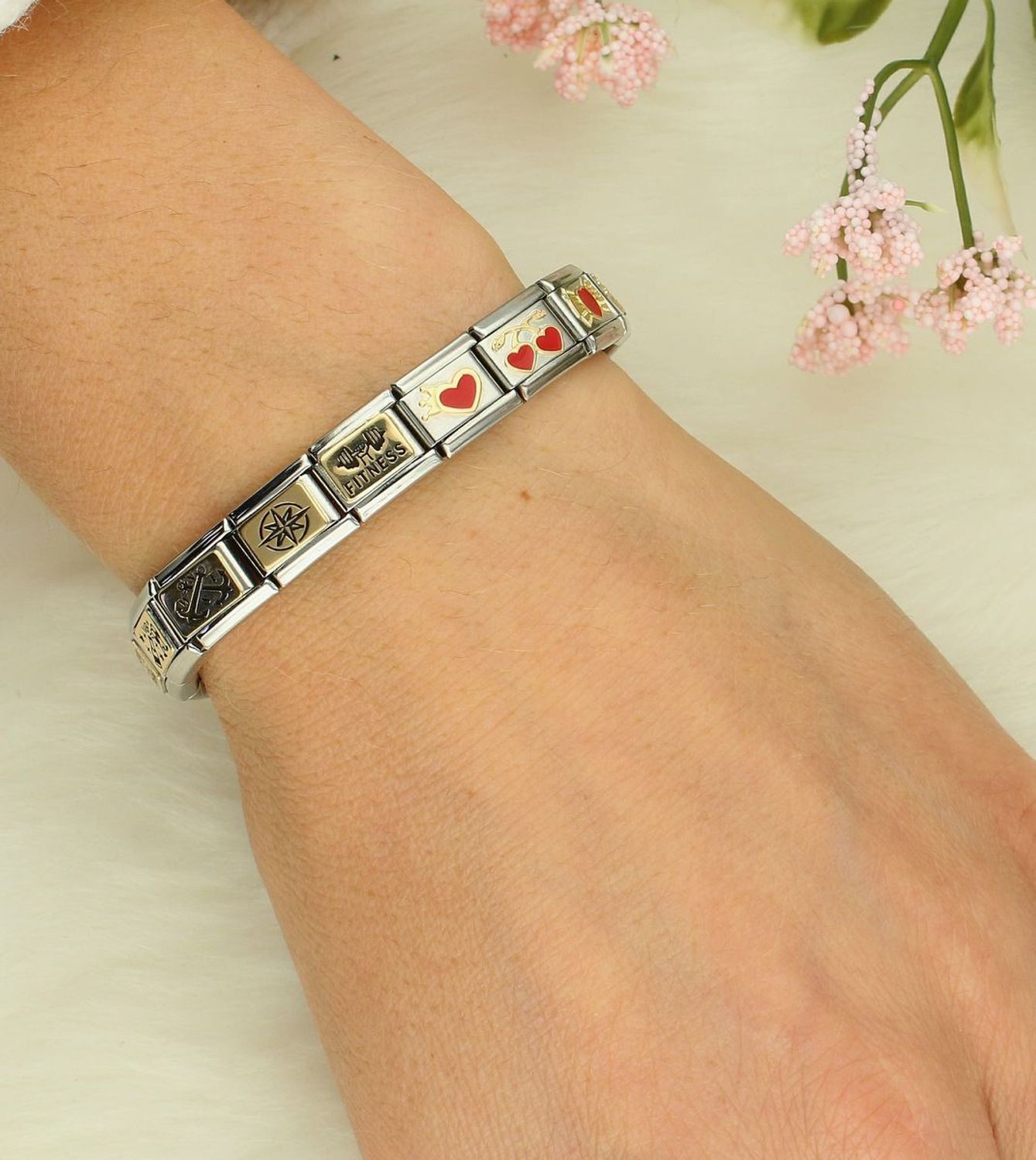 Charms Nomination Link 18K zawieszka charms Złota płytka z kręglami 030166 57.jpg